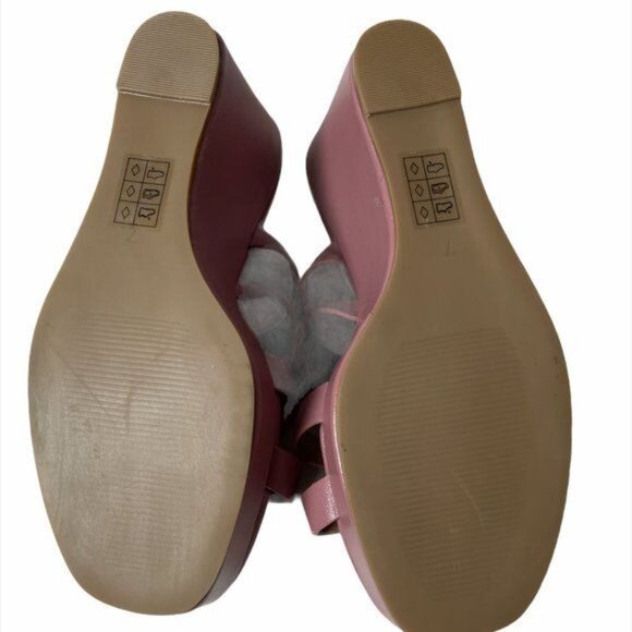 NWOB ASOS Design Trial Toe Loop Blush Pink Wedge Sz 7 - Picture 4 of 6